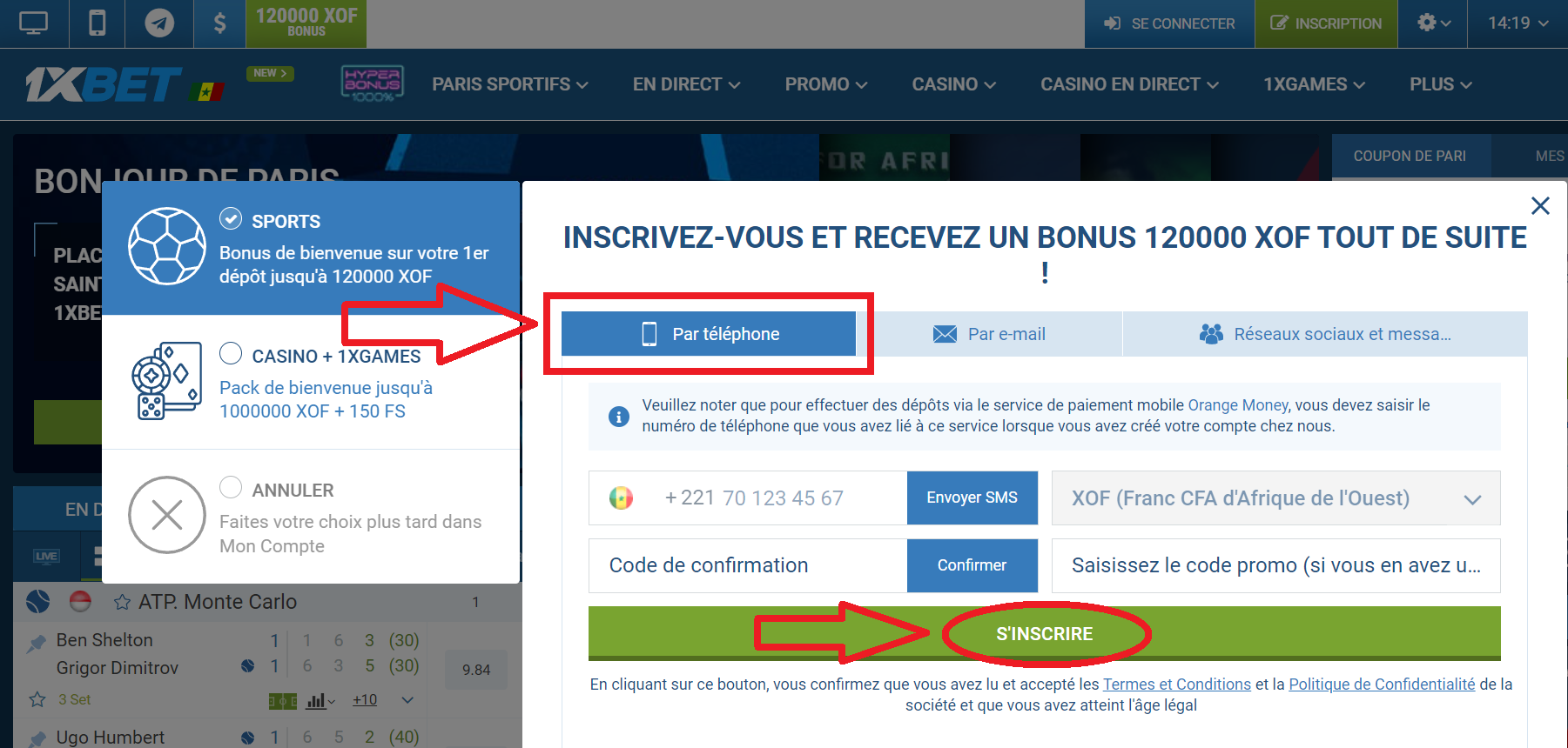 1xBet inscription en un clic rapide